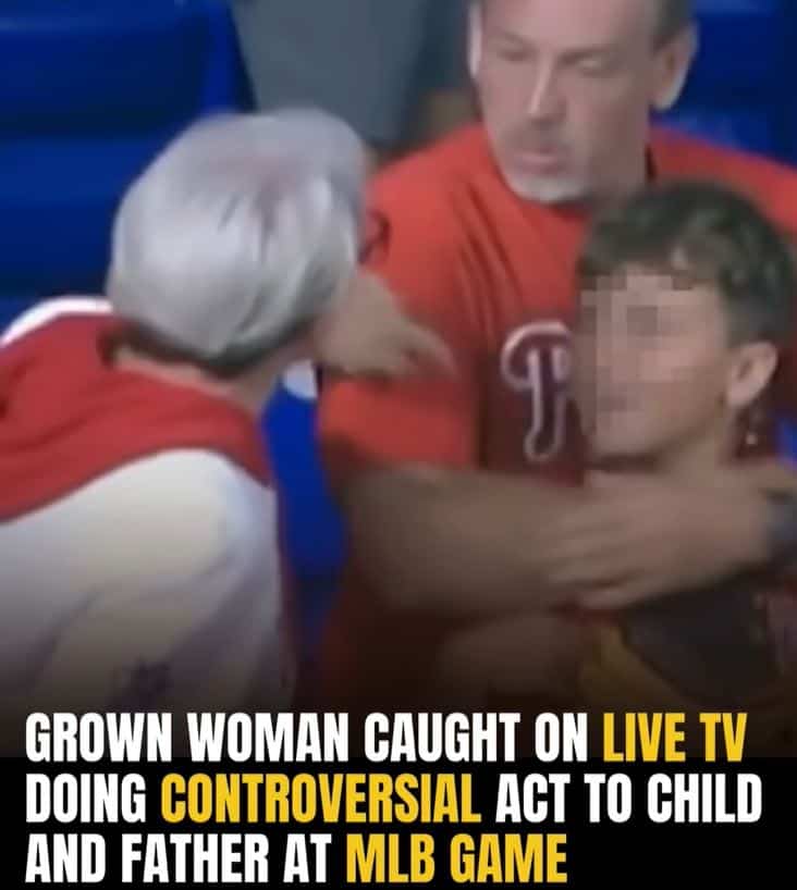Shock As Woman’s Controversial Act Toward Child And Dad Caught On MLB Live Broadcast