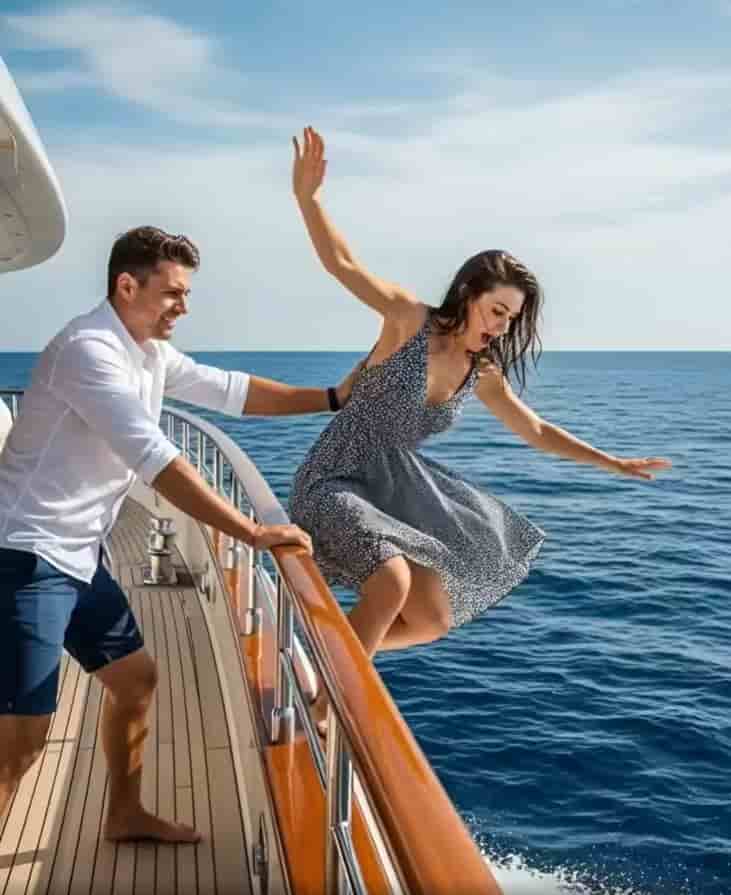 He pushed his wife into the sea dreaming of seizing her fortune together with his lover…