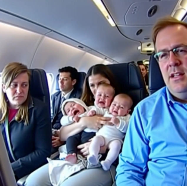 Three of My Babies Screamed, My Husband Changed Seats Mid-Flight… But the Pilot Changed Everything My