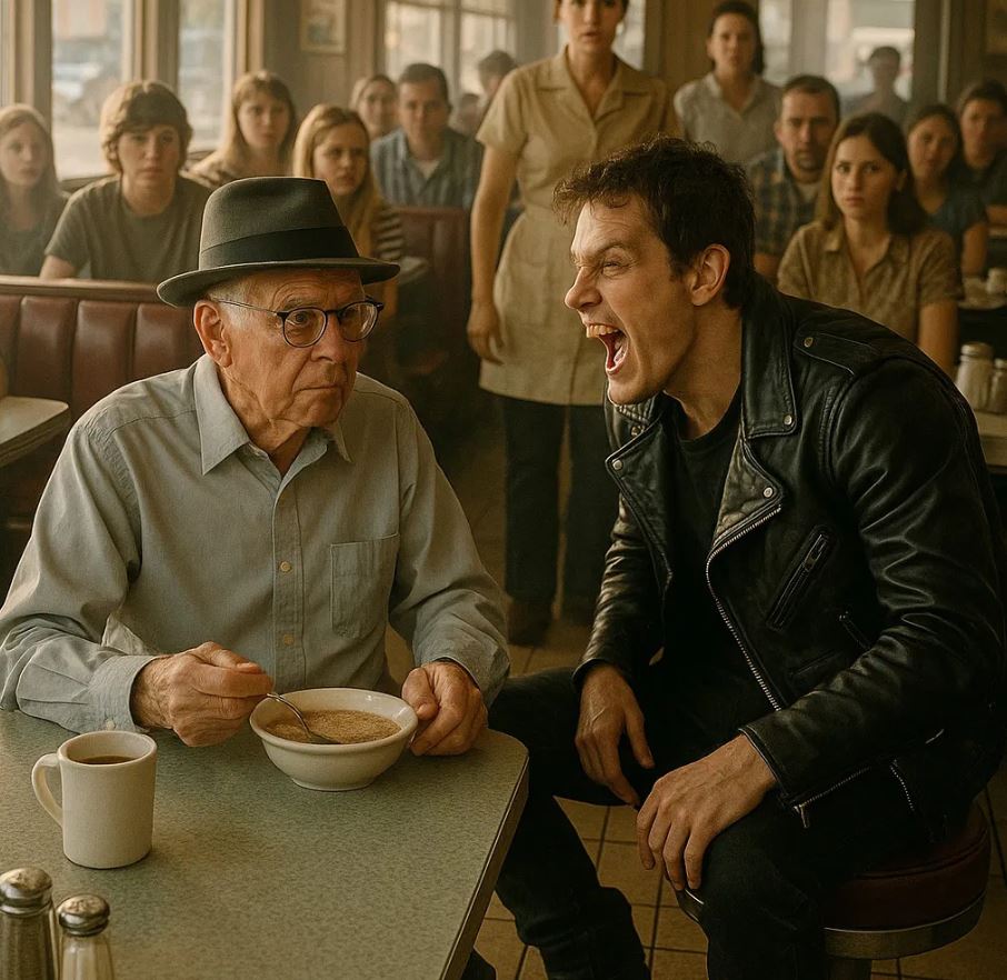 A Motorcyclist Mocked an Elderly Man — Then the Entire Diner Fell Silent at What Happened Next
