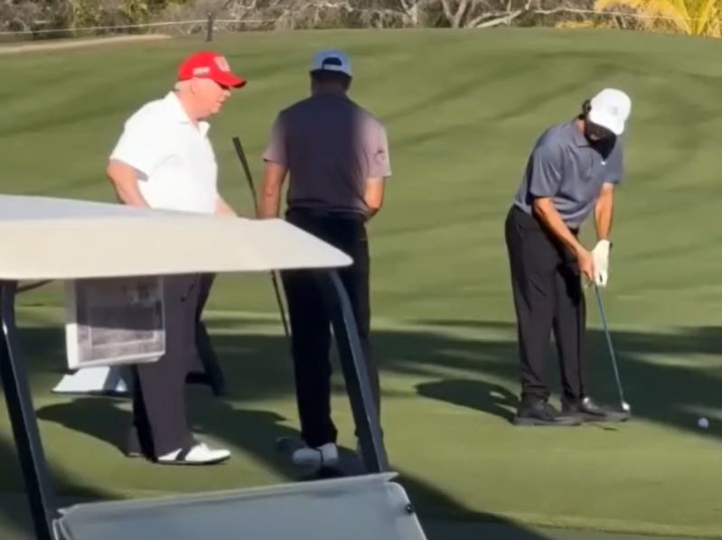 Trump’s Golf Outing Stuns Internet After People Realize Who He’s Playing Against