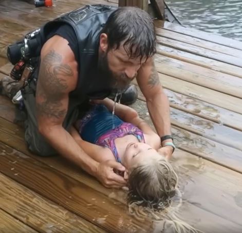 Biker Pulled My Drowning Daughter From The Lake Then Vanished Before I Could Thank Him