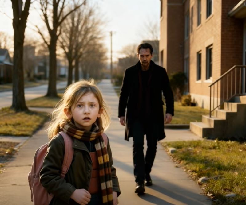 A Seven-Year-Old Girl Noticed a Stranger in Black Following Her—But Instead of Running, She Did Something That Stunned Everyone
