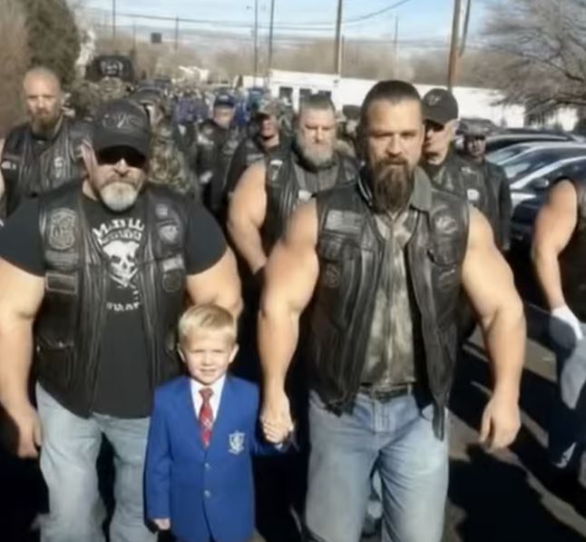 A Group of 47 Bikers Unite to Help a Little Boy Whose Dad Passed Away While Riding to Work