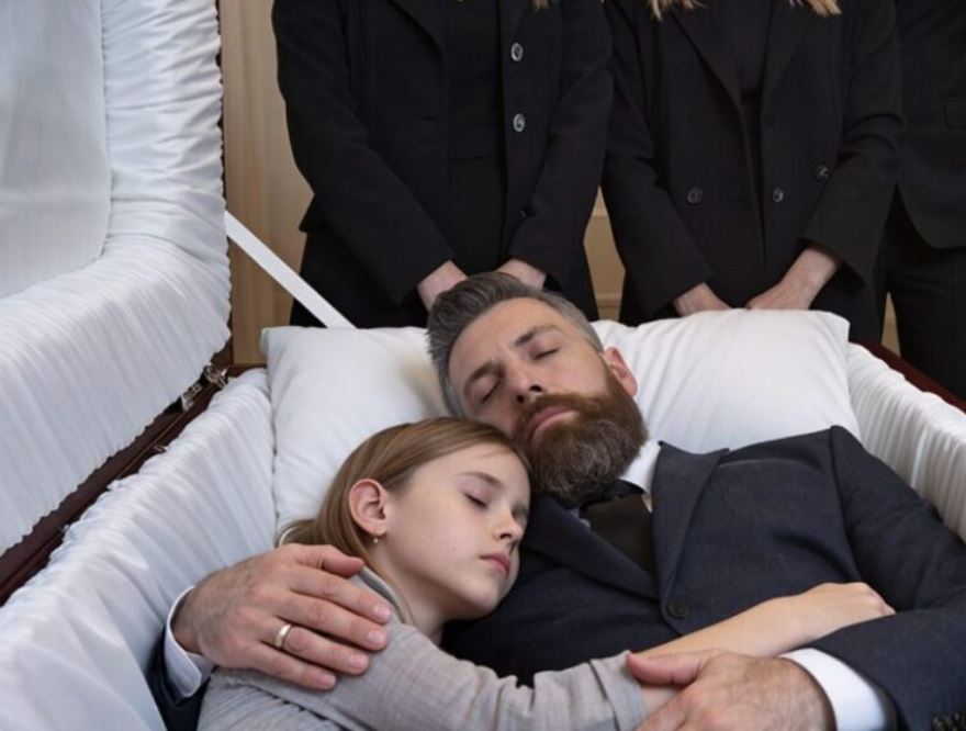 The child did not leave the father’s coffin until the very last moment, until the truth came out, leaving everyone shocked and frozen