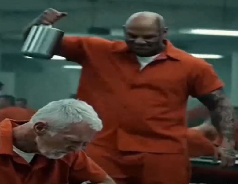 The prisoner, who had been locked up for years, mocked the new old man