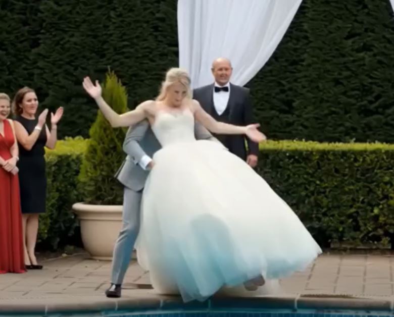 Groom Throws Bride Into Pool During Wedding Photoshoot – The Shocking Moment That Changed Everything