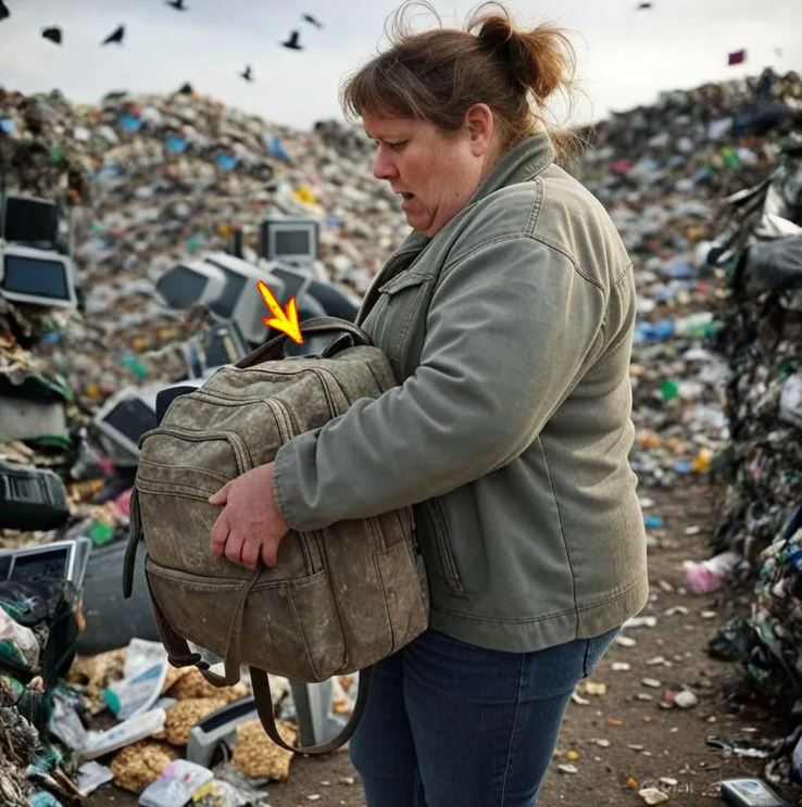 A young widow picked up a backpack thrown from a luxury car near the dump—when she opened it, she was speechless