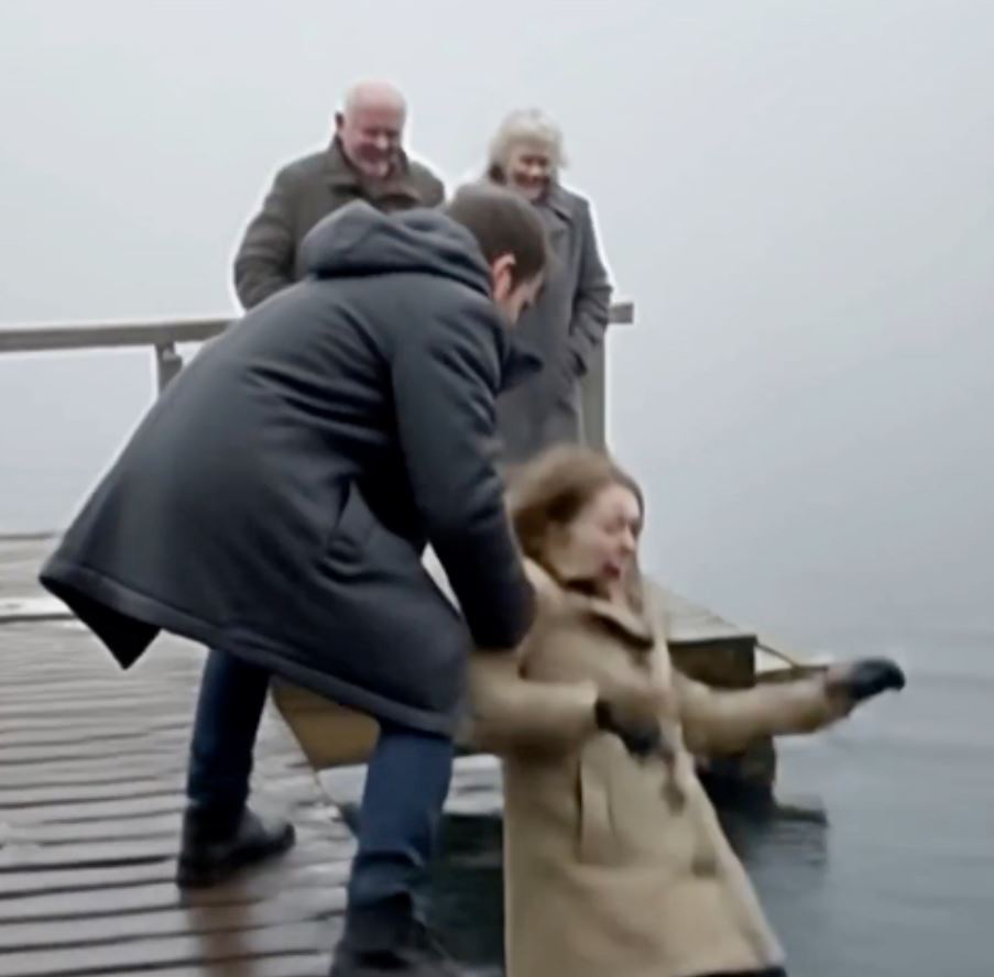 My son-in-law’s family thought it’d be funny to push my daughter into the icy lake.