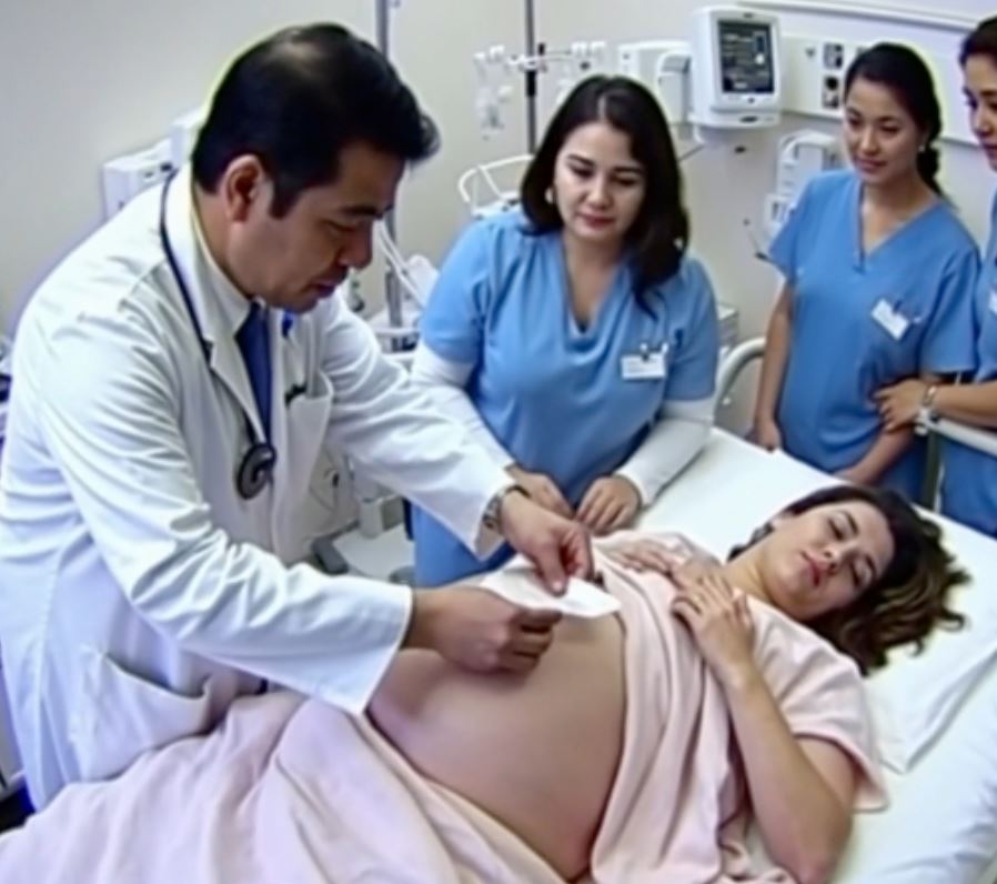 While changing the bandages of a young woman who had been in a coma for