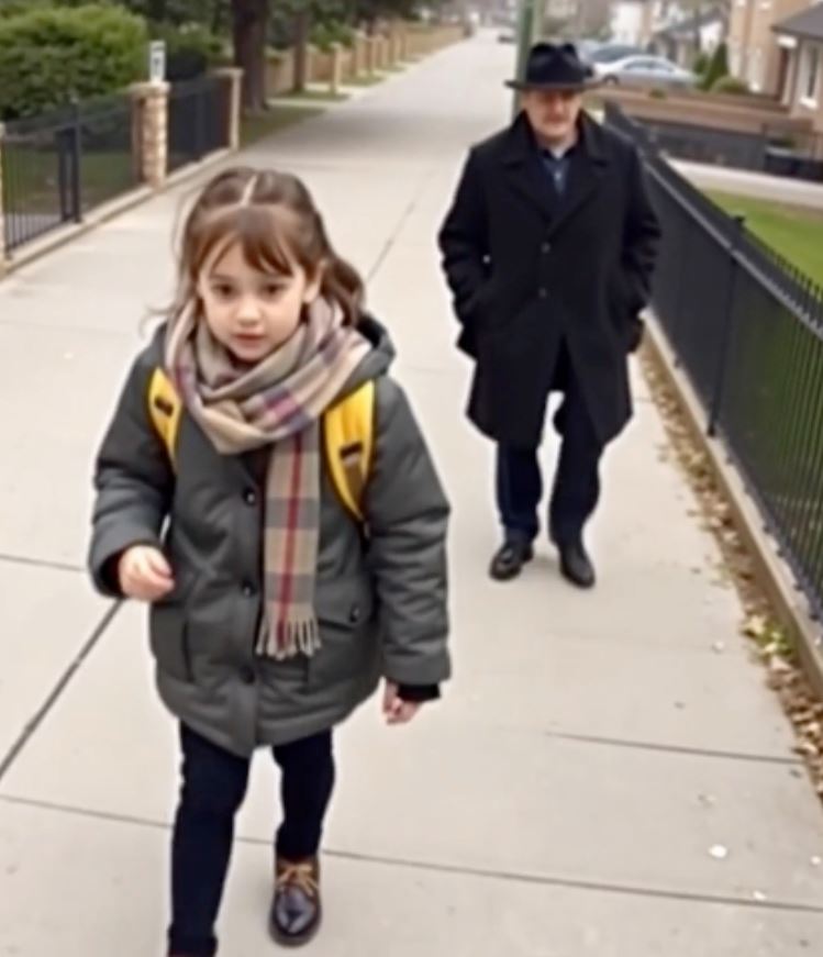 A Seven-Year-Old Girl Realized a Stranger in Black Was Walking Behind Her—But Instead of Running