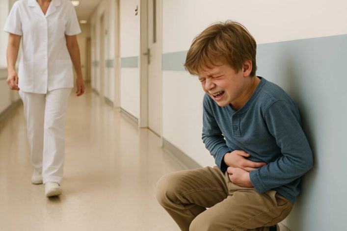 A nine-year-old boy came to the hospital all alone and complained of severe stomach pain: when the doctors examined him, they were horrified by what they saw