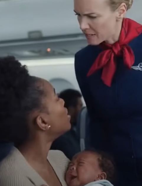 A racist flight attendant slapped a Black mother with a baby while no one intervened