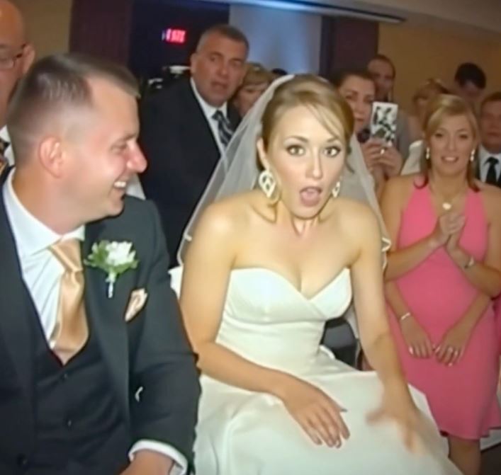 At the wedding, something started moving under the bride’s dress! The groom turned pale