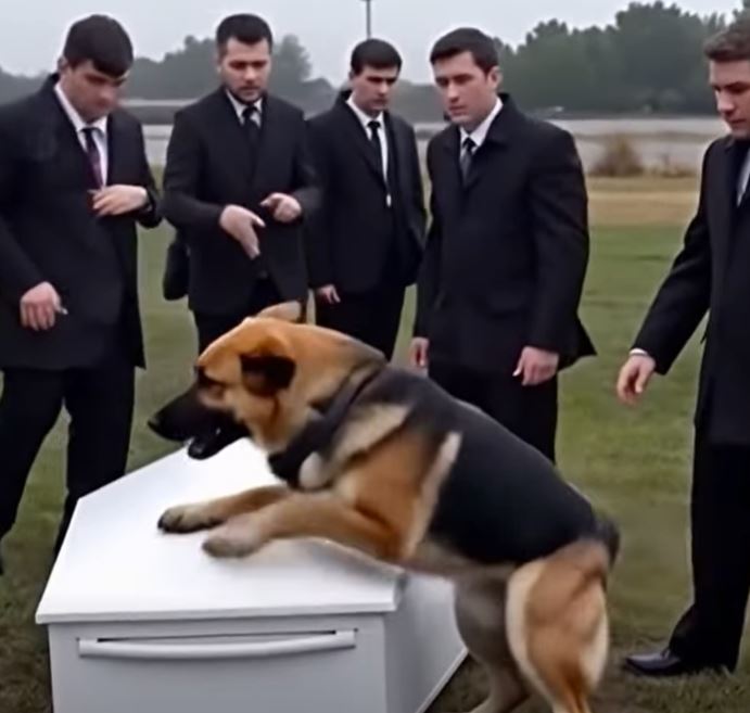 This dog got very emotional at his owner’s funeral!