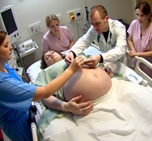 While changing the bandages of a young woman who had been in a coma for