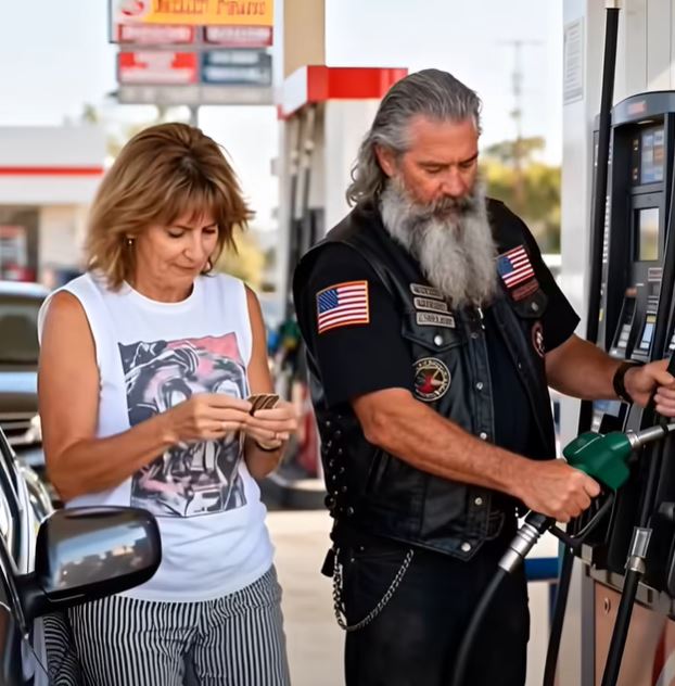 She Was Crying at the Pump, Saying She Couldn’t Pay for Gas. The Biker Helped Anyway — Until She Pleaded, “Please Stop… My Boyfriend Will Kill Me If He Finds Out.”