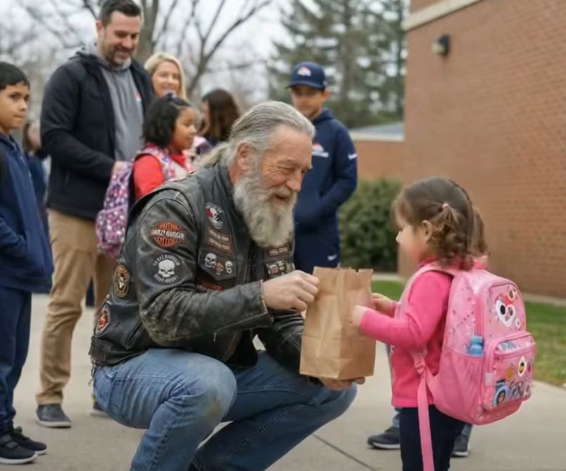 School Called Police on a Biker Who Shared Lunch With My Daughter And the Truth Left Everyone Silent