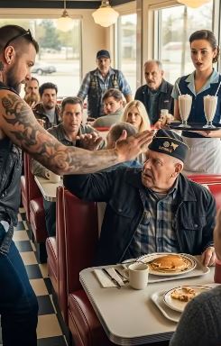 An arrogant biker struck an 81-year-old veteran inside a small diner — but no one was prepared for the shocking chain of events that followed…