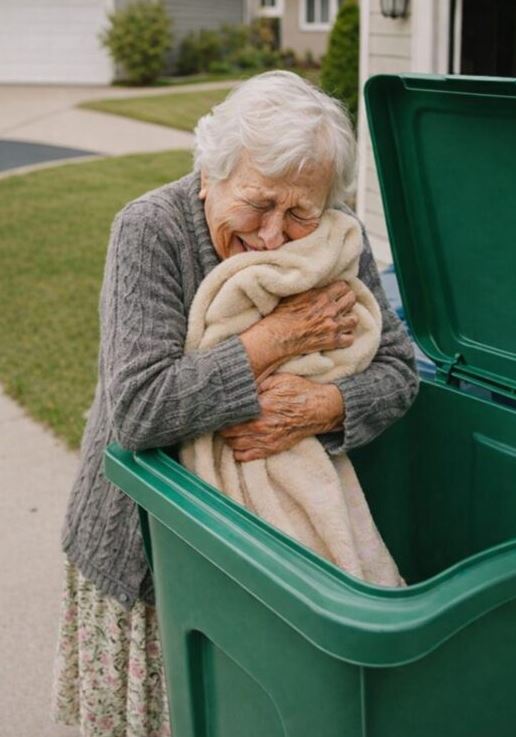 I accidentally saw my daughter-in-law throw away the baby blanket I had knitted for my granddaughter. Without thinking, I pulled it out of the trash—and at that very moment, I felt something hard hidden inside the fabric 😱