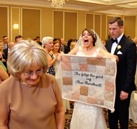 When I gave my grandson and his bride a handmade gift at their lavish wedding,