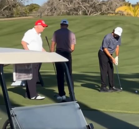 Trump’s Golf Outing Stuns Internet After People Realize Who He’s Playing Against