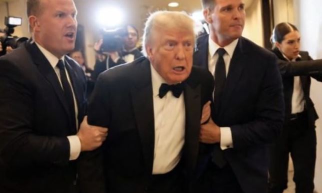 Chaos at White House Correspondents’ Dinner as gunman storms hotel, opens fire outside ballroom and Trump is evacuated